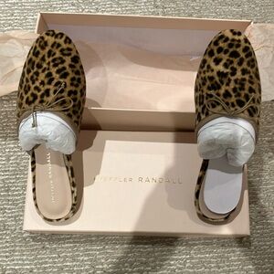 Leopard print mules with bows from Loeffler Randall in  size 6 1/2.